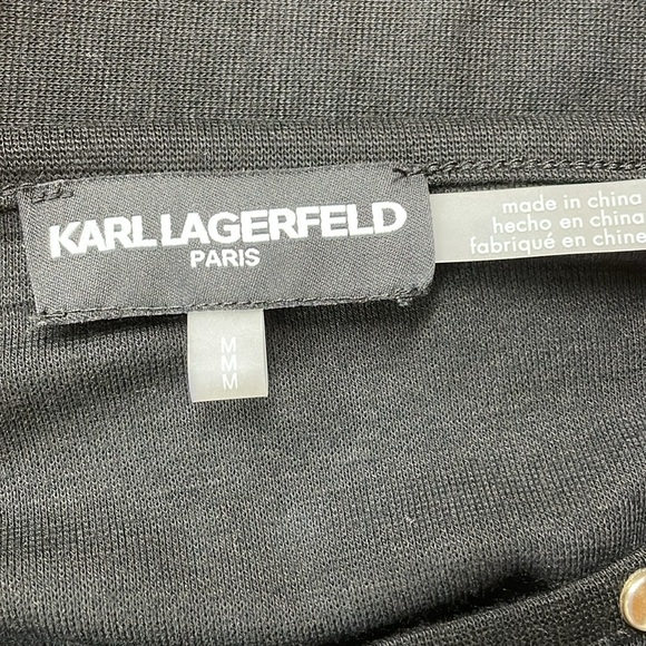 Karl Lagerfeld black tunic with gold metal embellishments, size M - Picture 5 of 6